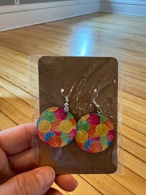 Pickleball Round Dangle Earrings